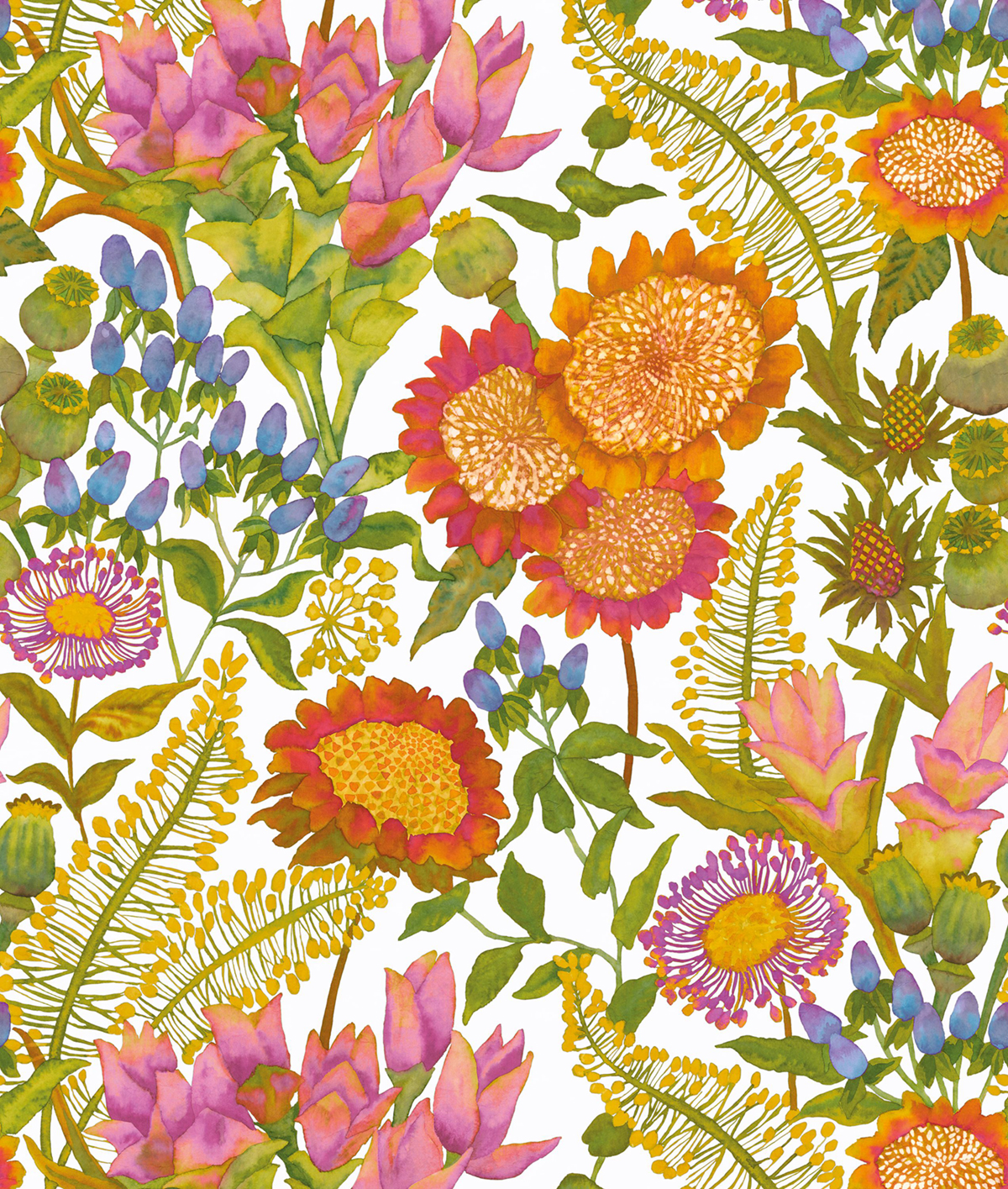 Papier peint panoramique Fleur Baux de Provence multicouleurs S 210X250 - Echappée Belle Casadéco | Réf. ECHA89877316