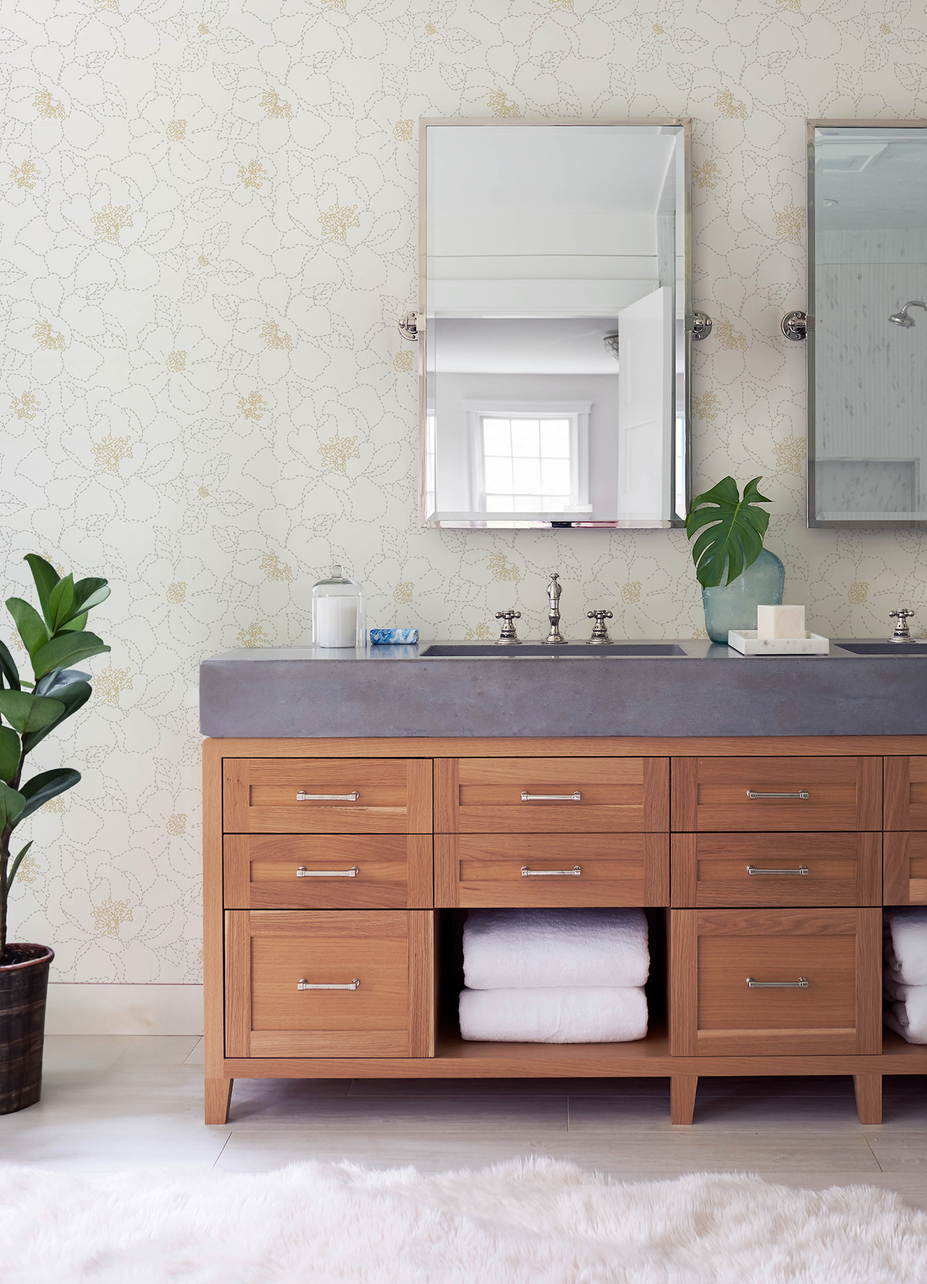 Papier peint Fleur Magnolia Gardena blanc doré - Harmony de Lutèce | Réf. LTC-FD27007