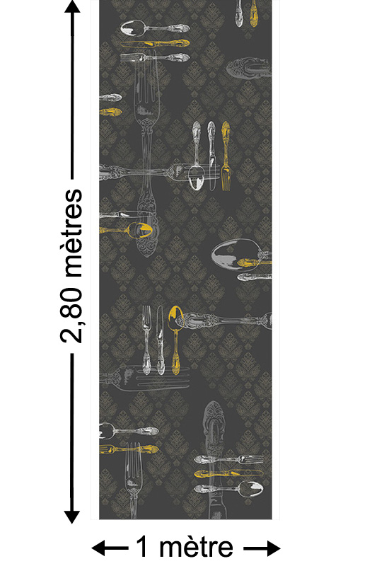 Best Silver, Grey - Papier peint lé unique