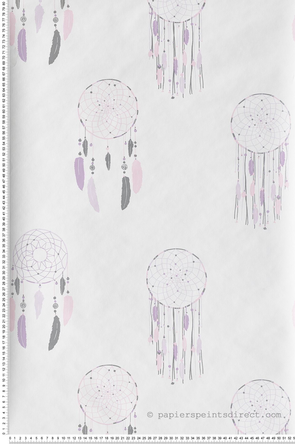 Papier peint enfant Attrape-rêves parme/argent - Girl Power de Casélio | Réf. GPR100785107