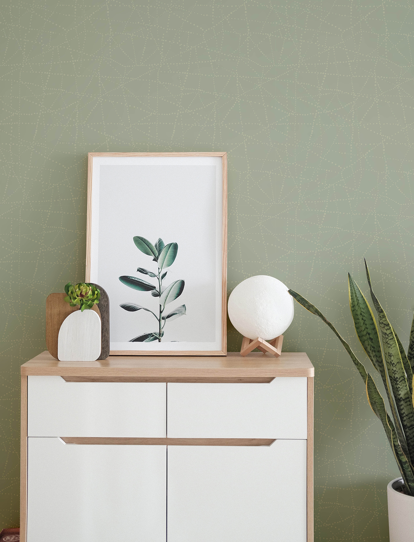 Papier peint Géométrie Pois Alcott vert sauge métallisé - Harmony de Lutèce AMB2| Réf. LTC-FD27124