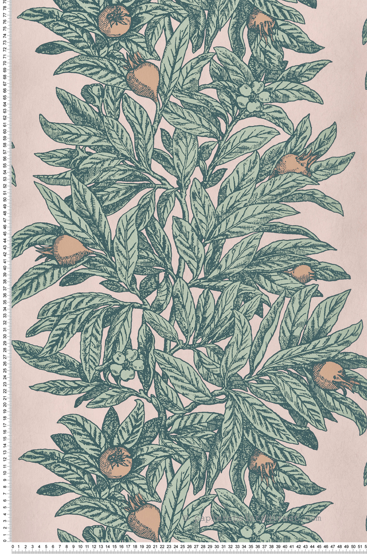 Papier peint Arbre Fruitié Medlar rose - Mansfield de Osborne & Little | Réf. OSB-W7458-01