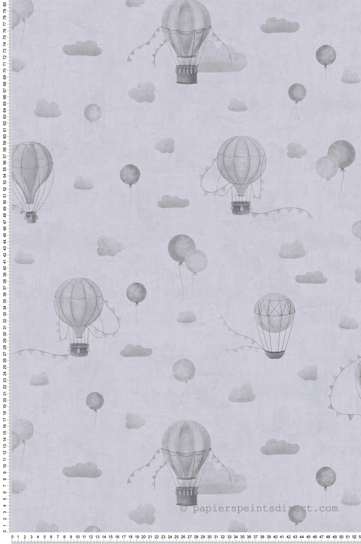 Papier peint Montgolfière Enfant gris - Lilly & Luis d'A.S. Création | Réf. AS-770772