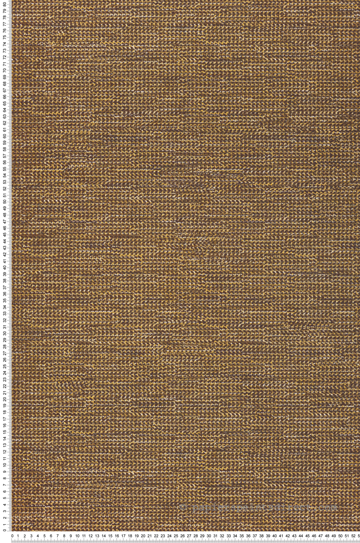Papier peint Tissage Jeanne jaune ocre marron - Villa Rosalie de Lutèce | Réf. LTC-51223602