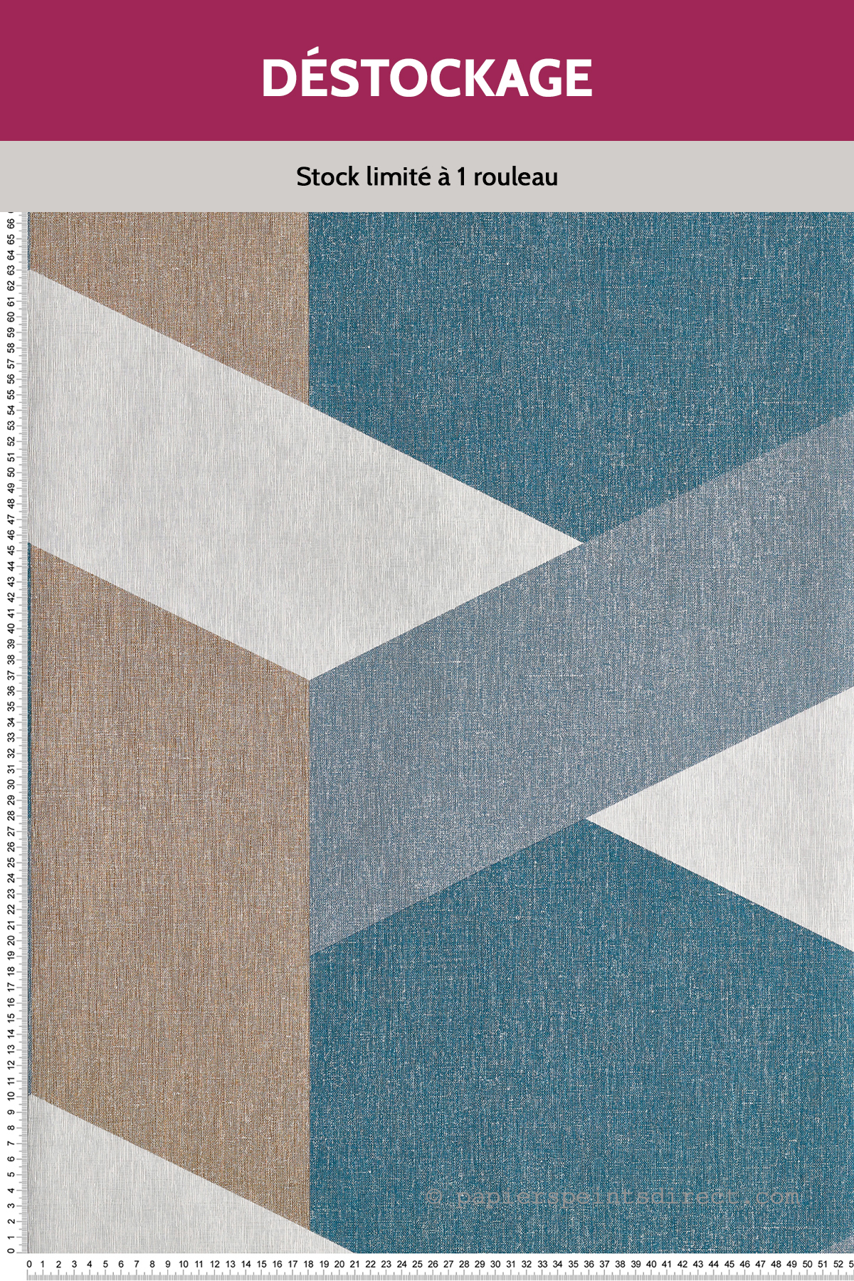 Papier peint Destockage - Scandinave Twist Bleu Doré - Moove