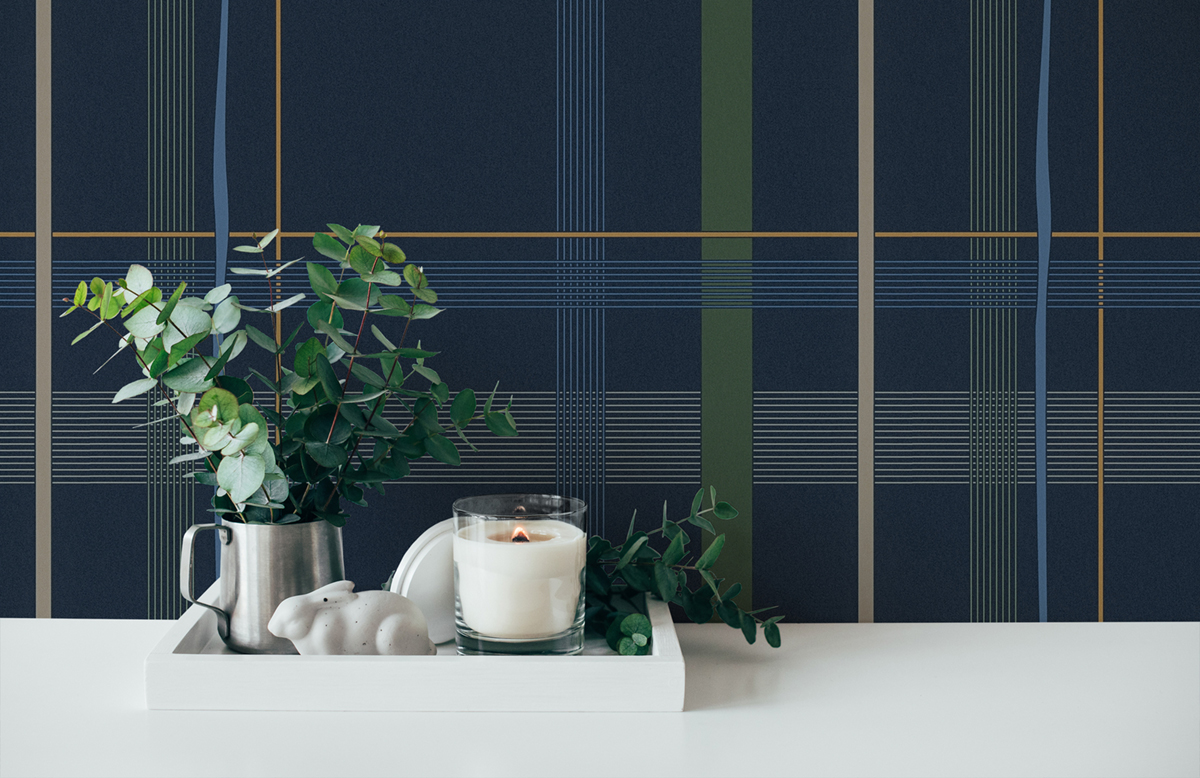 Papier peint Carreaux Ecossais bleu - Bensimon 2 de Lutèce AMB5 | Réf. LTC-51200801