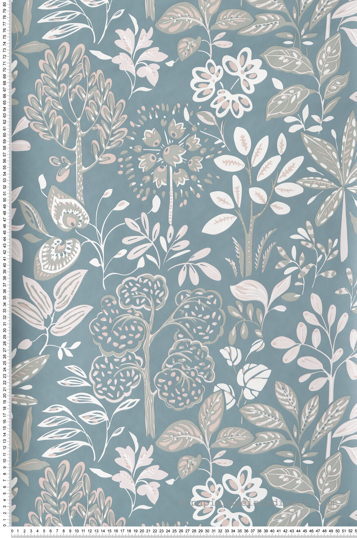 Papier peint Feuillage Louise bleu nude - Essentiel de Casélio | Réf. ETL103116060