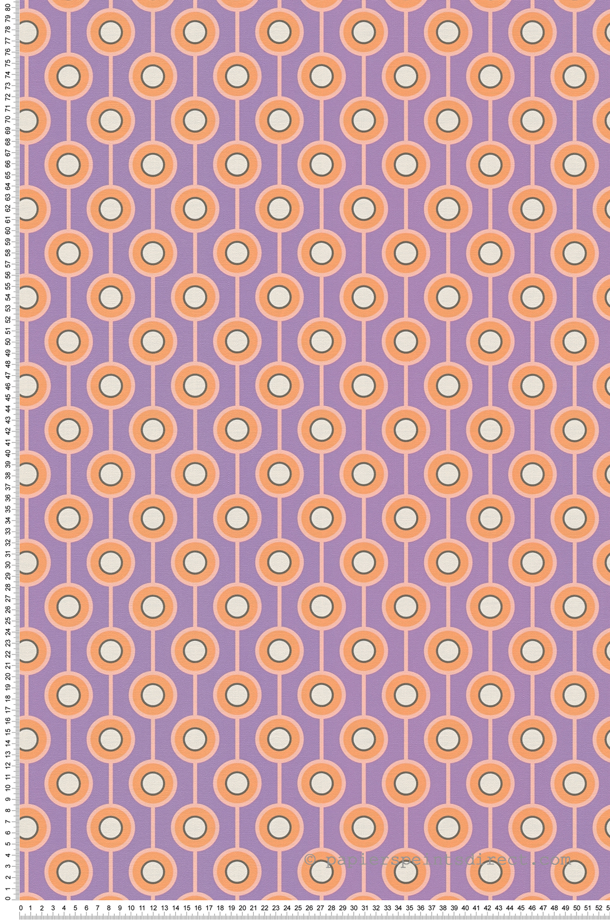 Papier peint Rond Art Déco violet orange - Retro Chic d'A.S. Création | Réf. AS-395372