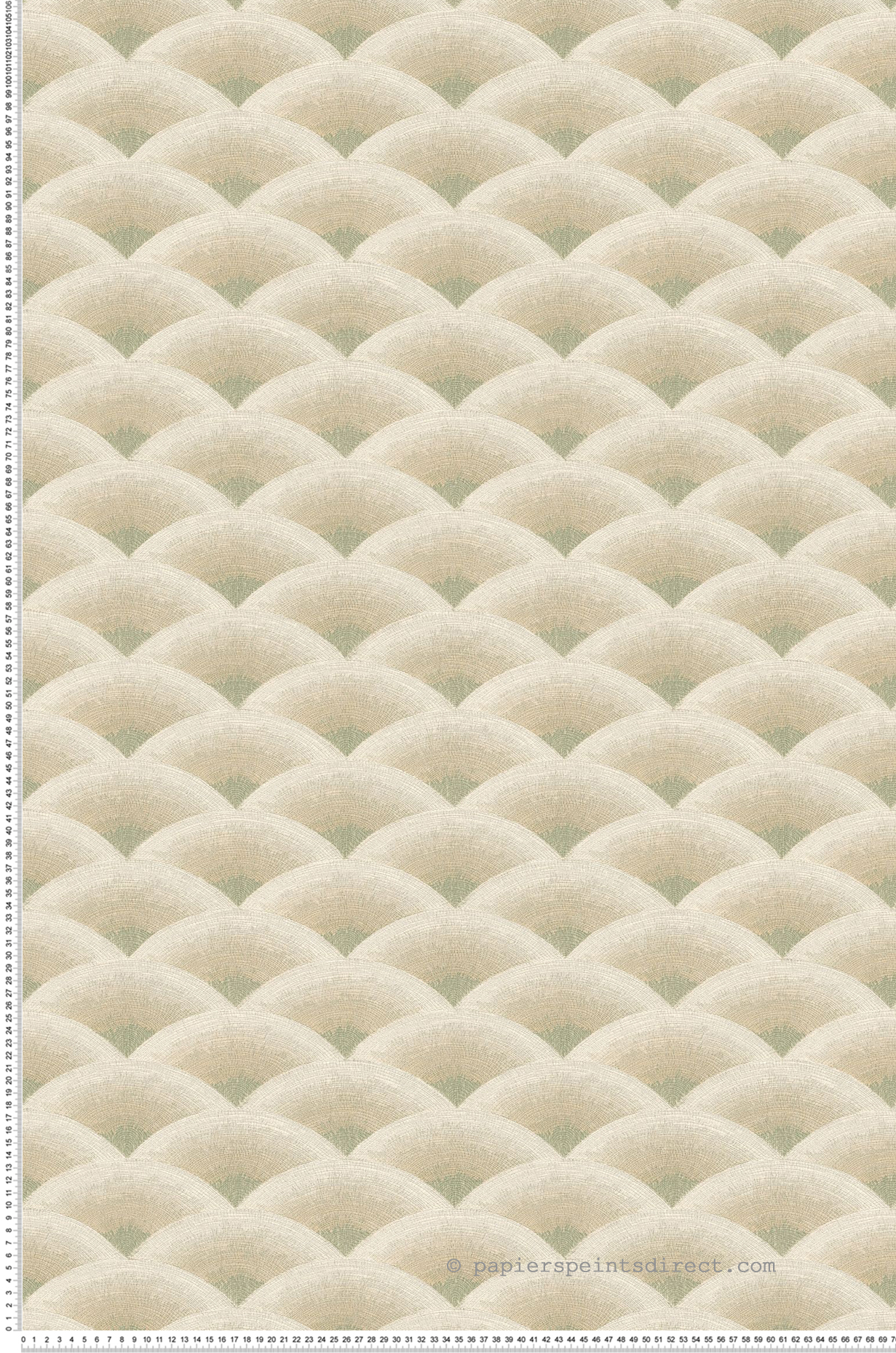 Papier peint Eventail Nami sable eucalyptus - Légendes de Casamance | Réf. CAS-70091018