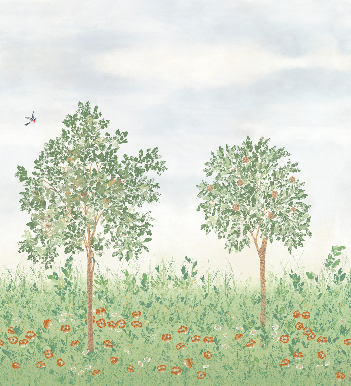 Papier peint panoramique Arbre Fresco Naturel A+B - 1/2/3/4/5/6 - Isidore Leroy