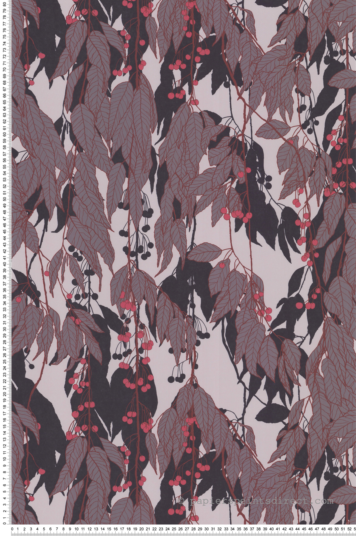 Papier peint Baies prune violet - Soline de Lutèce | Réf. LTC-51250503