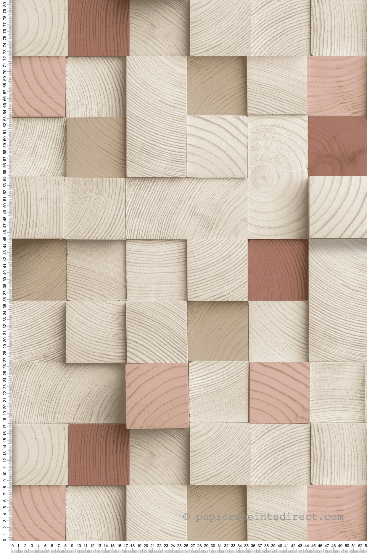 Papier Peint Cube Bois rose - Artifice d'Ugépa | Réf. UGP-M80110