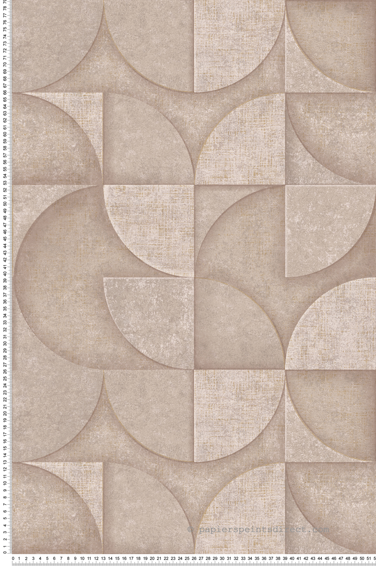 Papier peint Cercle 3D Minéral Addison vieux rose doré - Harry de Lutèce | Réf. LTC-DL26748