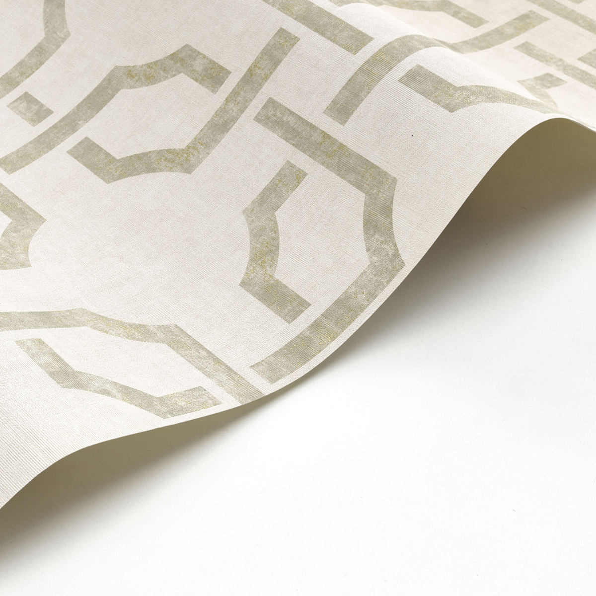 Papier peint Géométrique Mosaïque vert de gris et doré - Vienne de Casadéco | Réf. VIEN87357117