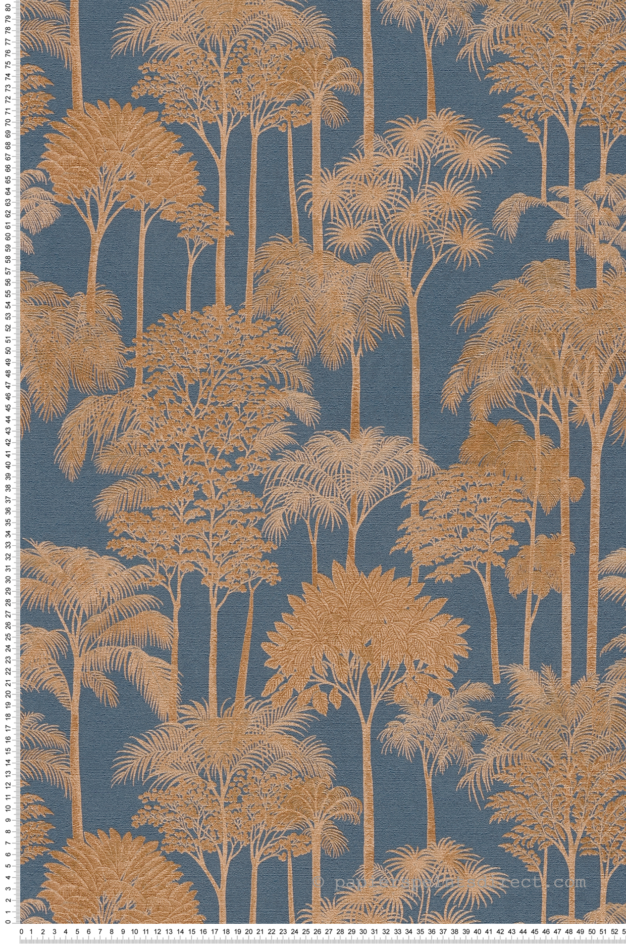 Papier peint Palmeraie Arbre Jungle cuivré bleu - Cuba 2 d'A.S. Création | Réf. AS-791624