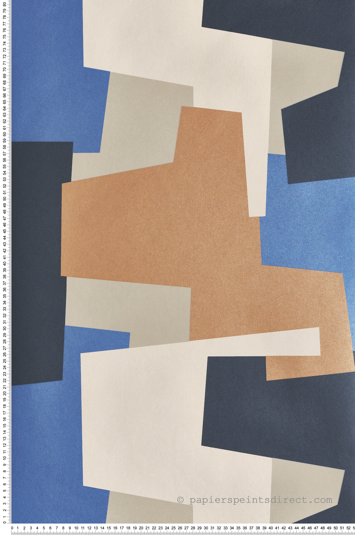 Papier peint Forme Graphique bleu électrique métallisé - Color Game de Casadéco | Réf. GAME200606556