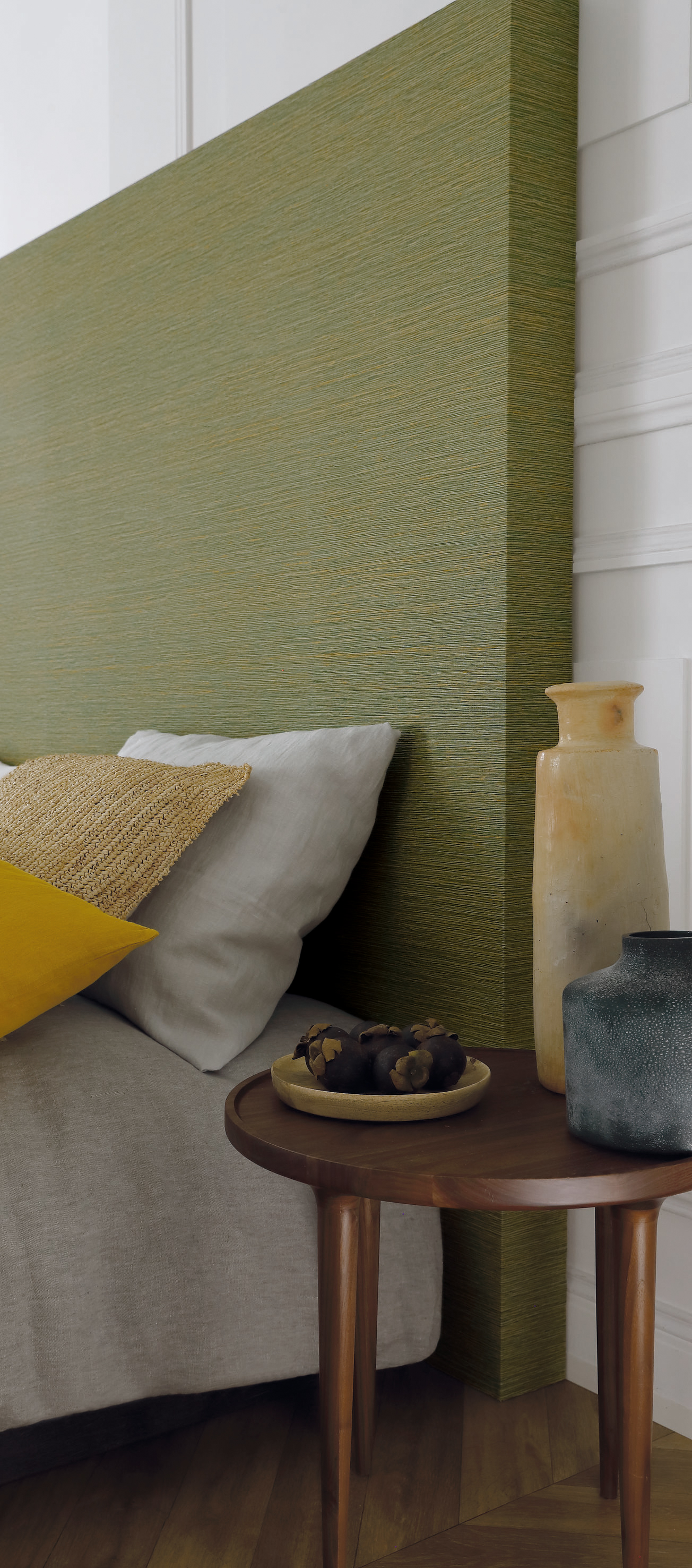 Papier peint Faux Uni Malacca cactus - Manille de Casamance AMB | Réf. CAS-74642038