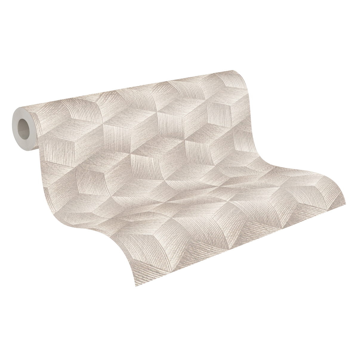 Papier peint Cubes 3D gris beige - Natural Living d'A.S. Création AMB4 | Réf. AS-385061