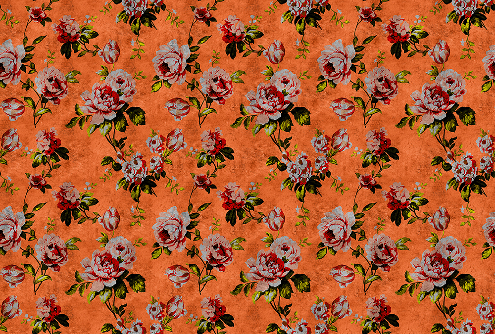 Papier peint panoramique Fleurs Vintage Wild Roses 2 - Référence DD113902 - Intissé 200g/m2 - Standard 400 x 270