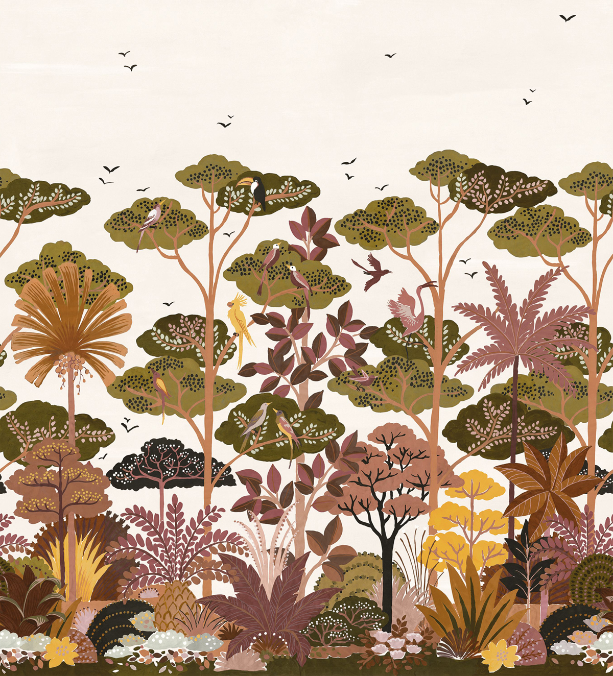 Papier peint Panoramique Forêt Tropicale Kandy terracotta - Golfe du Bengale de Casamance | Réf. CAS-75983160