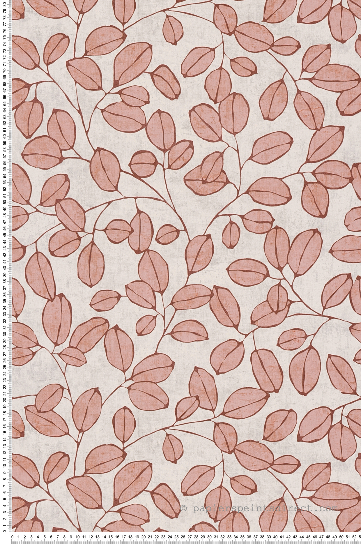 Papier peint Feuille Grain Café rose bordeaux - Nordic Feeling d'A.S. Création
