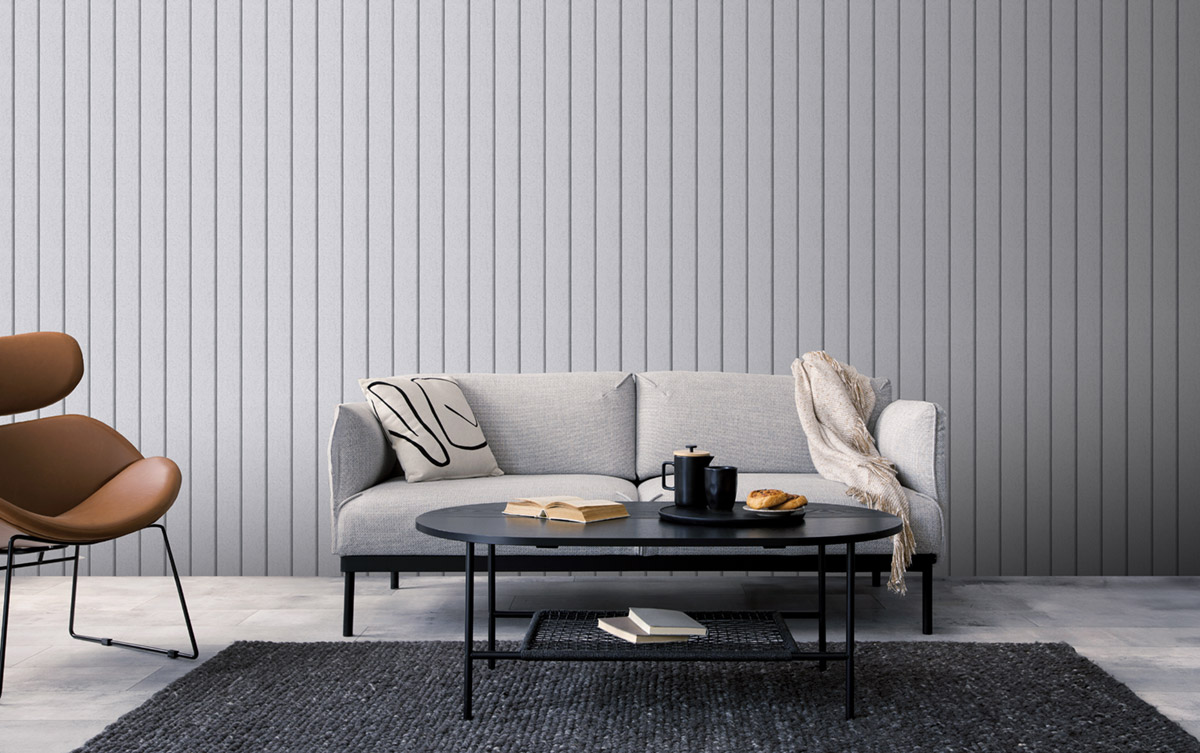 Papier Peint Béton Rayure Aria gris - Illusion d'Ugépa | Réf. UGP-M89709