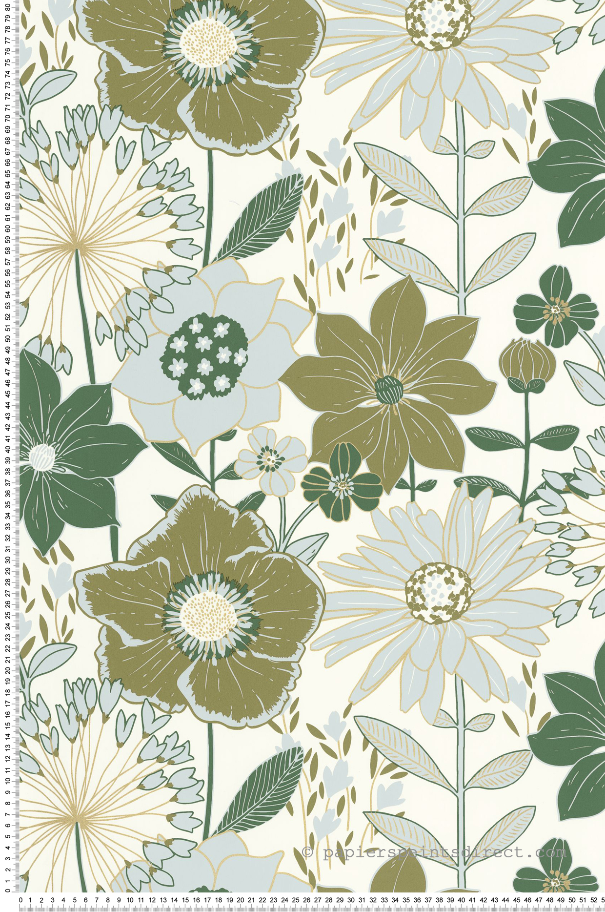 Papier peint Grande Fleur Immensité vert doré - XXL de Casélio | Réf. XXL104557028