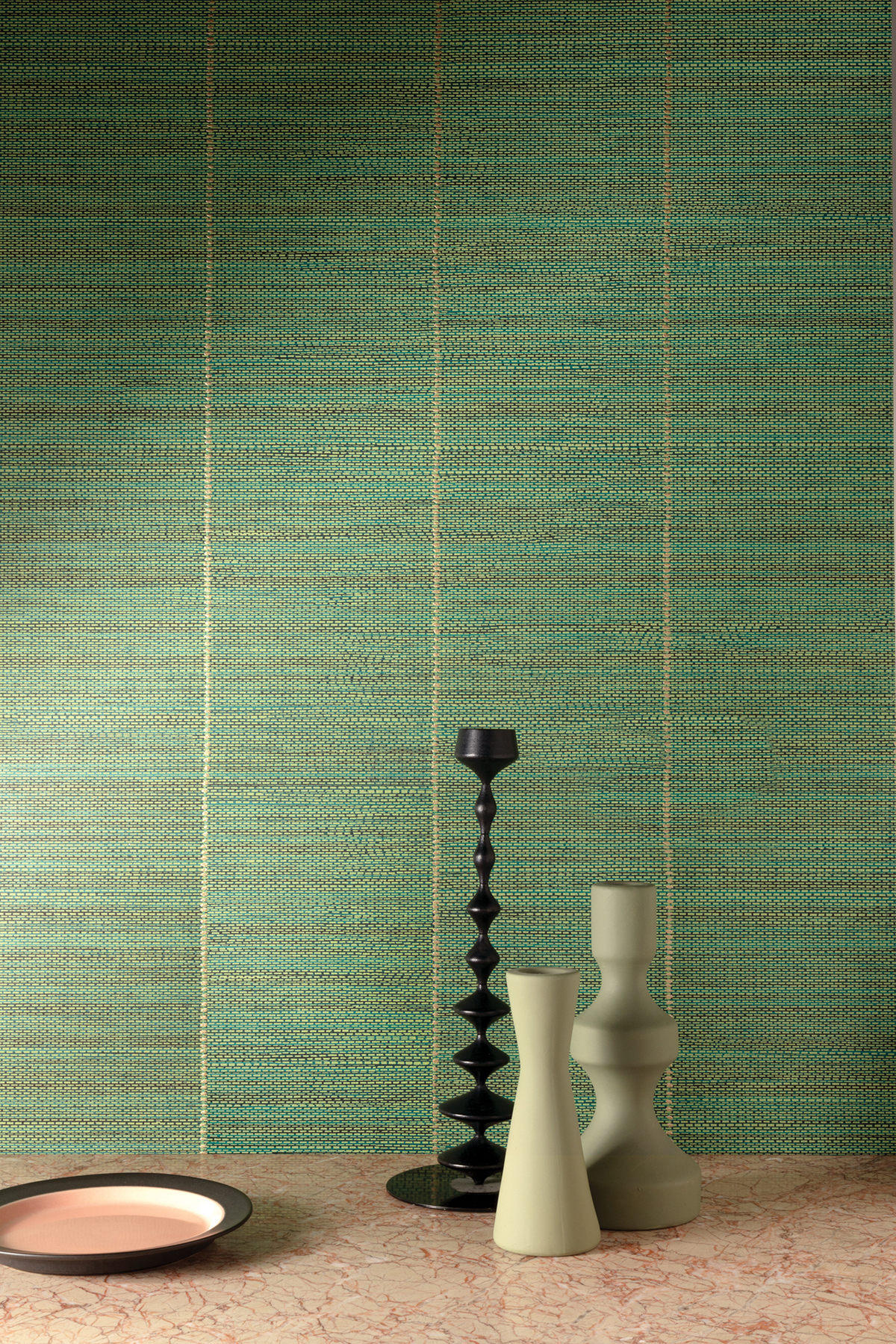 Papier peint Tissage en Paille Safia vert doré - Joy de Masureel | Réf. MAS-JOY203