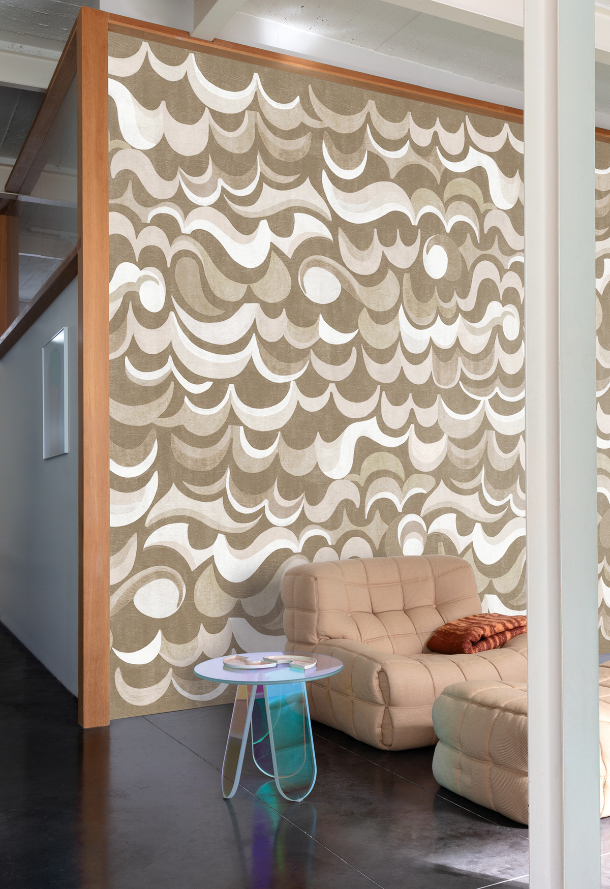 Papier peint panoramique Rétro Abstrait Cheviot beige - B H260 - Rhapsody de Masureel | Réf. MAS-DGRHA1012-260