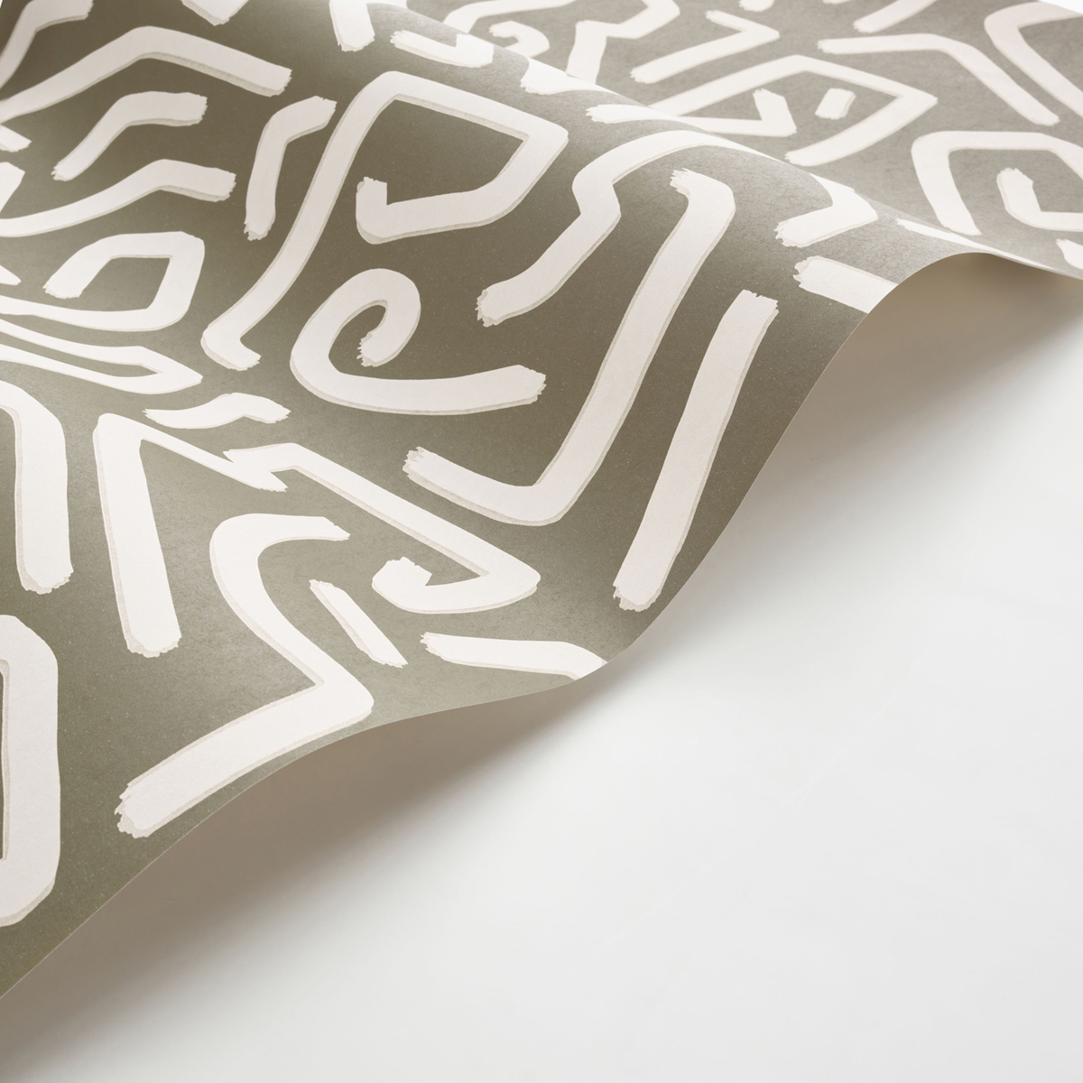 Papier peint Tracés Abstraits Symbol kaki lin - Milano Sixties de Casadéco AMB2| Réf. MISI89357505