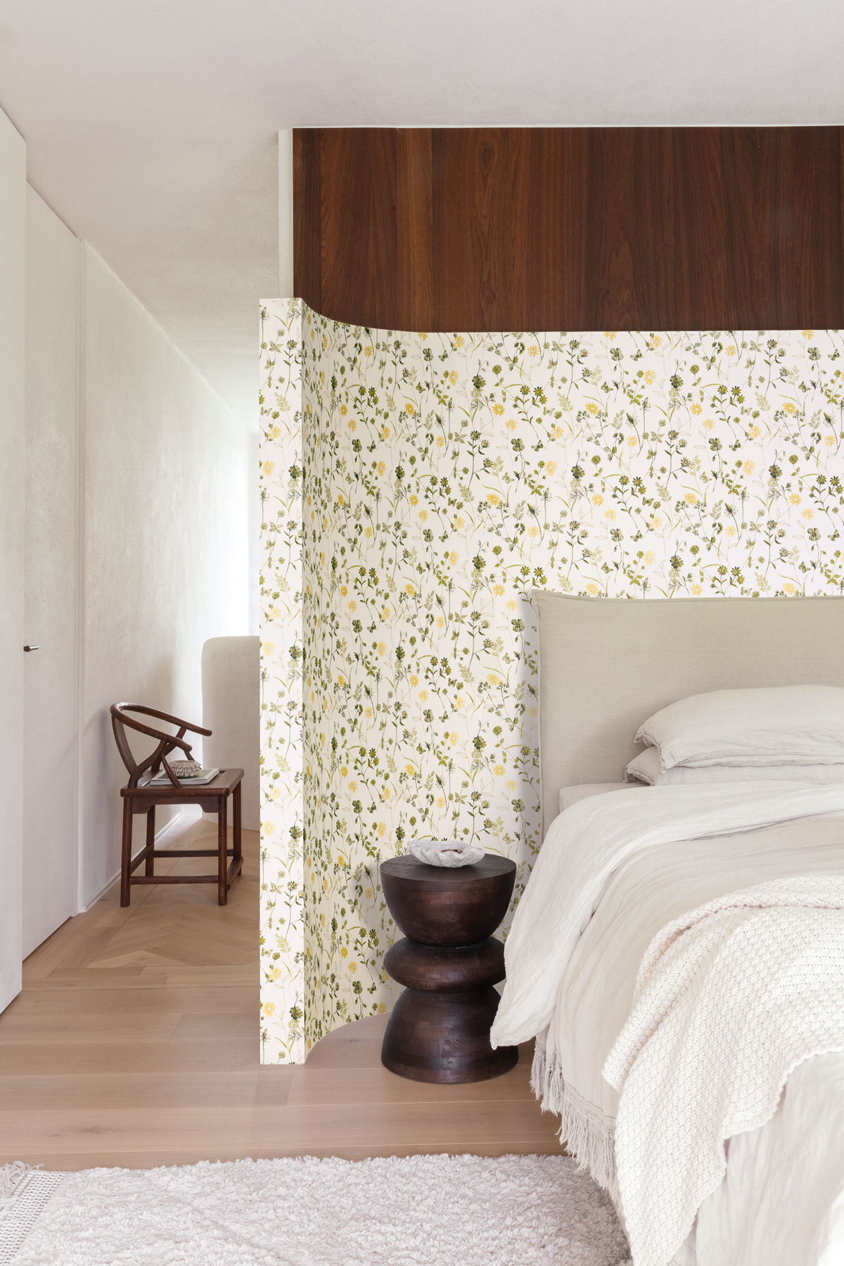 Papier peint Fleurs Elysium vert irisé - Amazone de Masureel | Réf. MAS-ZON103