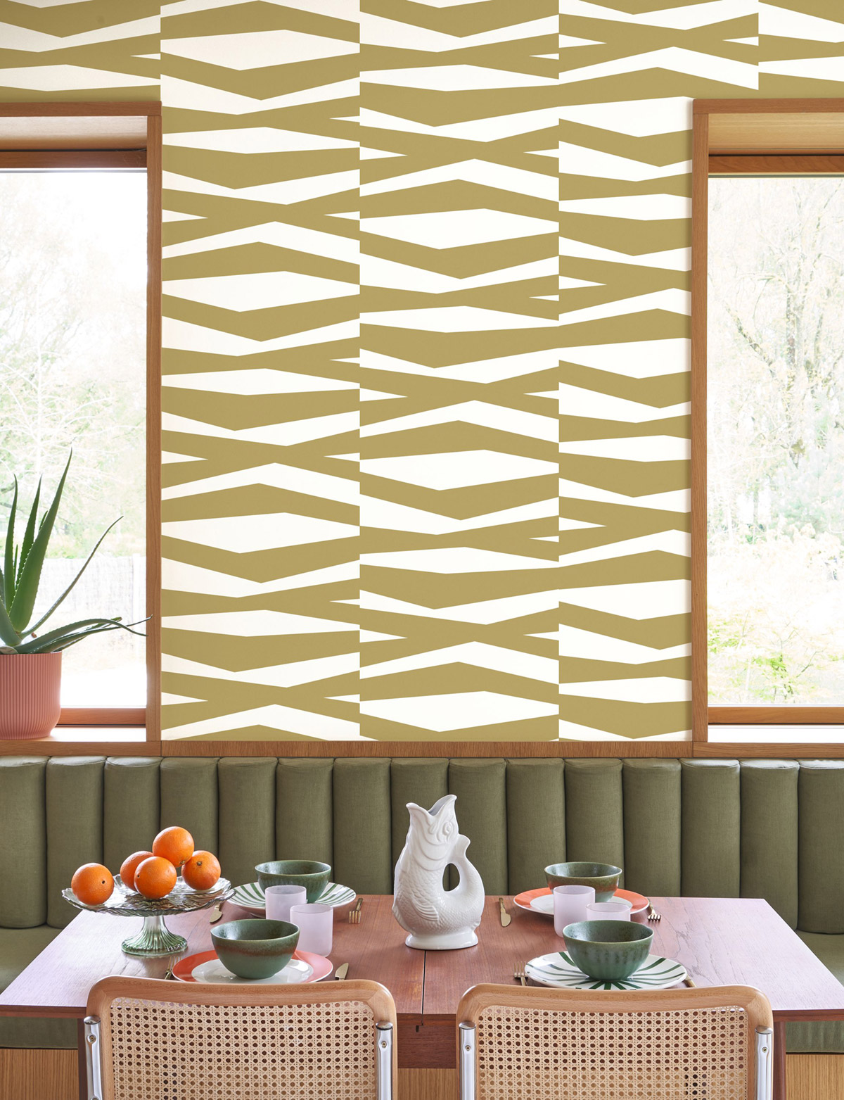 Papier peint Rayures Zebra vert olive - Color Game de Casadéco AMB2| Réf. GAME200637414