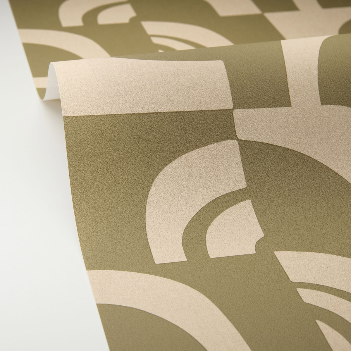 Papier peint Arrondi Moderne Empreinte kaki - Origine de Casélio AMB5| Réf. OGN106077177