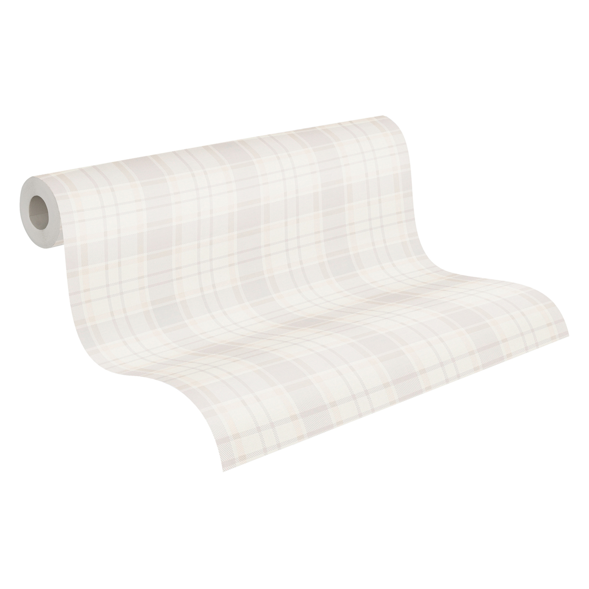 Papier peint Ecossais Toile beige gris - Maison Charme d'A.S. Création ROLL | Réf. AS-390723