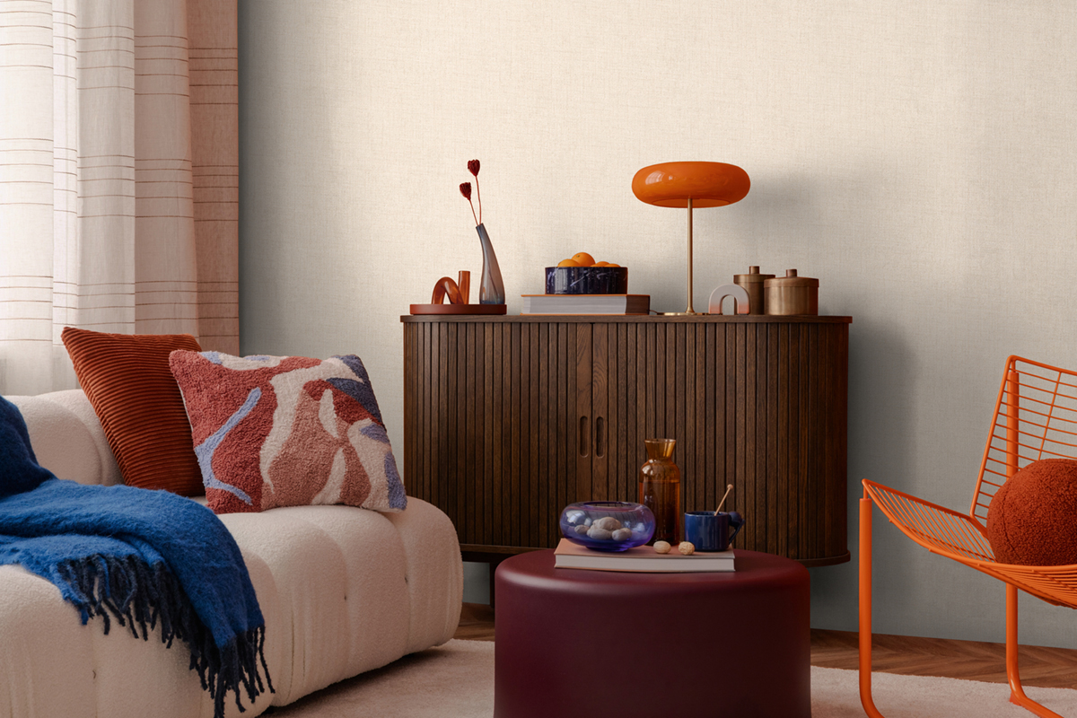 Papier peint Uni Tissage Métallisé lin - Cosmoliving d'A.S. Création AMB3 | Réf. AS-790665