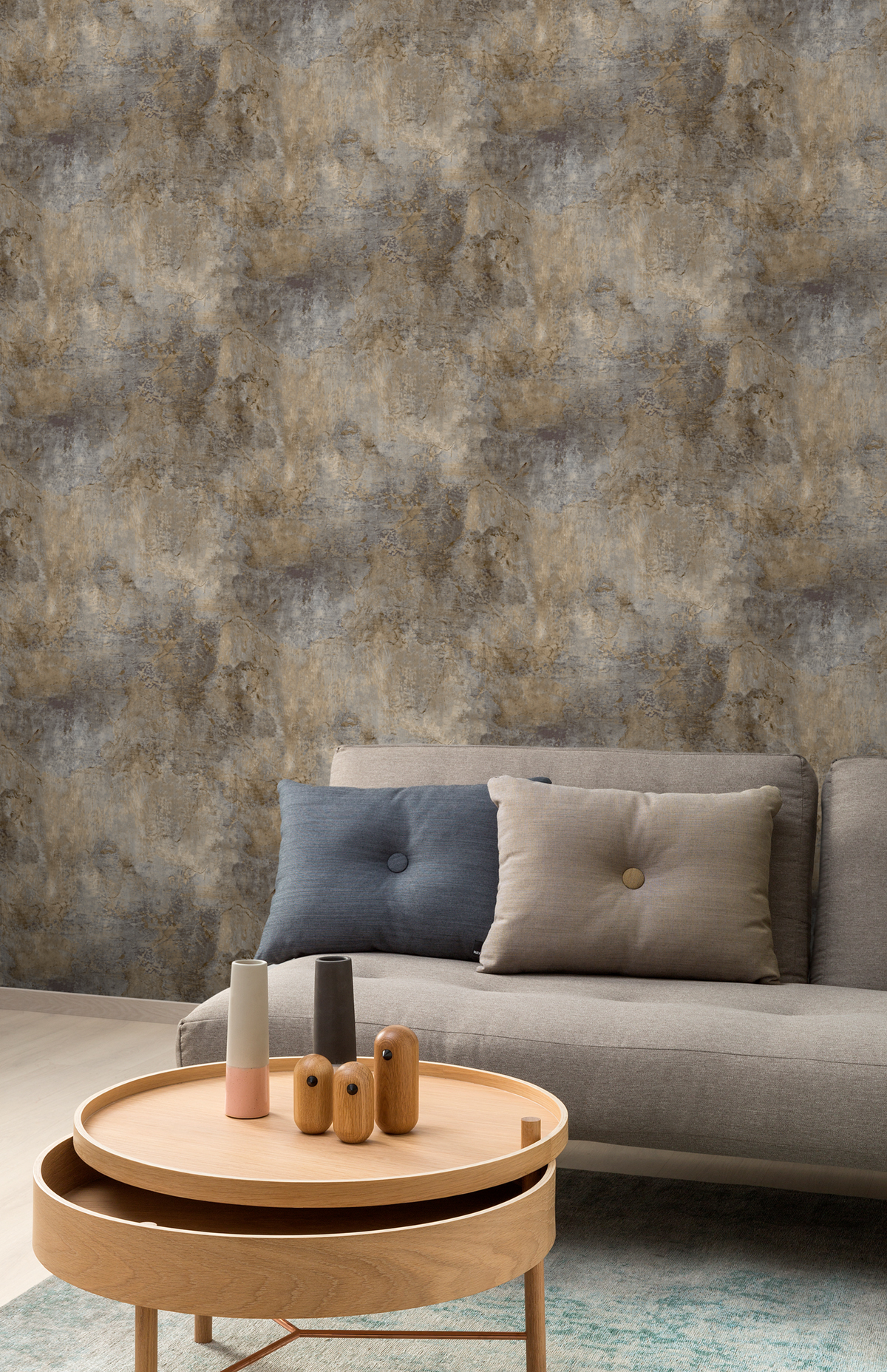 Papier peint Béton Ciré brun ardoise - Rêverie de Montecolino | Réf. MC-191702