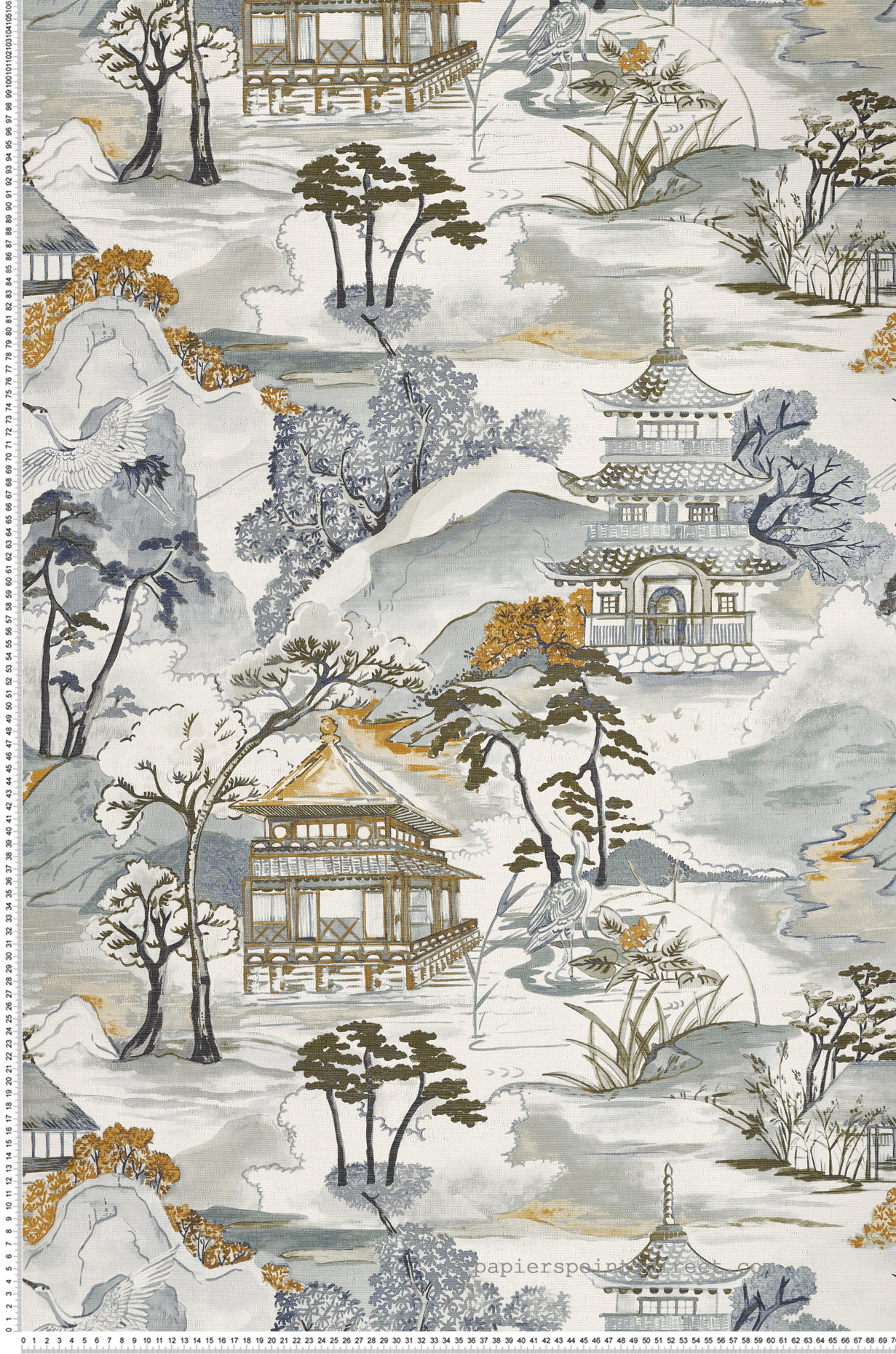 Papier peint Paysage Japonais Nara céladon - Archipel de Casamance | Réf. CAS-75310202