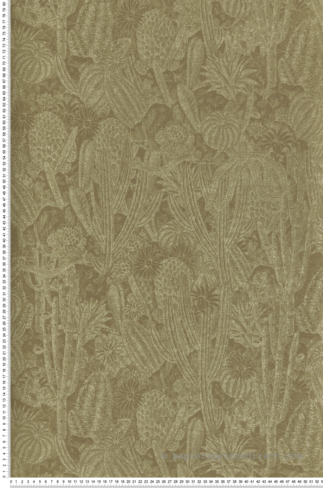 Papier peint Cactus Exotique kaki doré - Havana de Masureel | Réf. MAS-HAV203