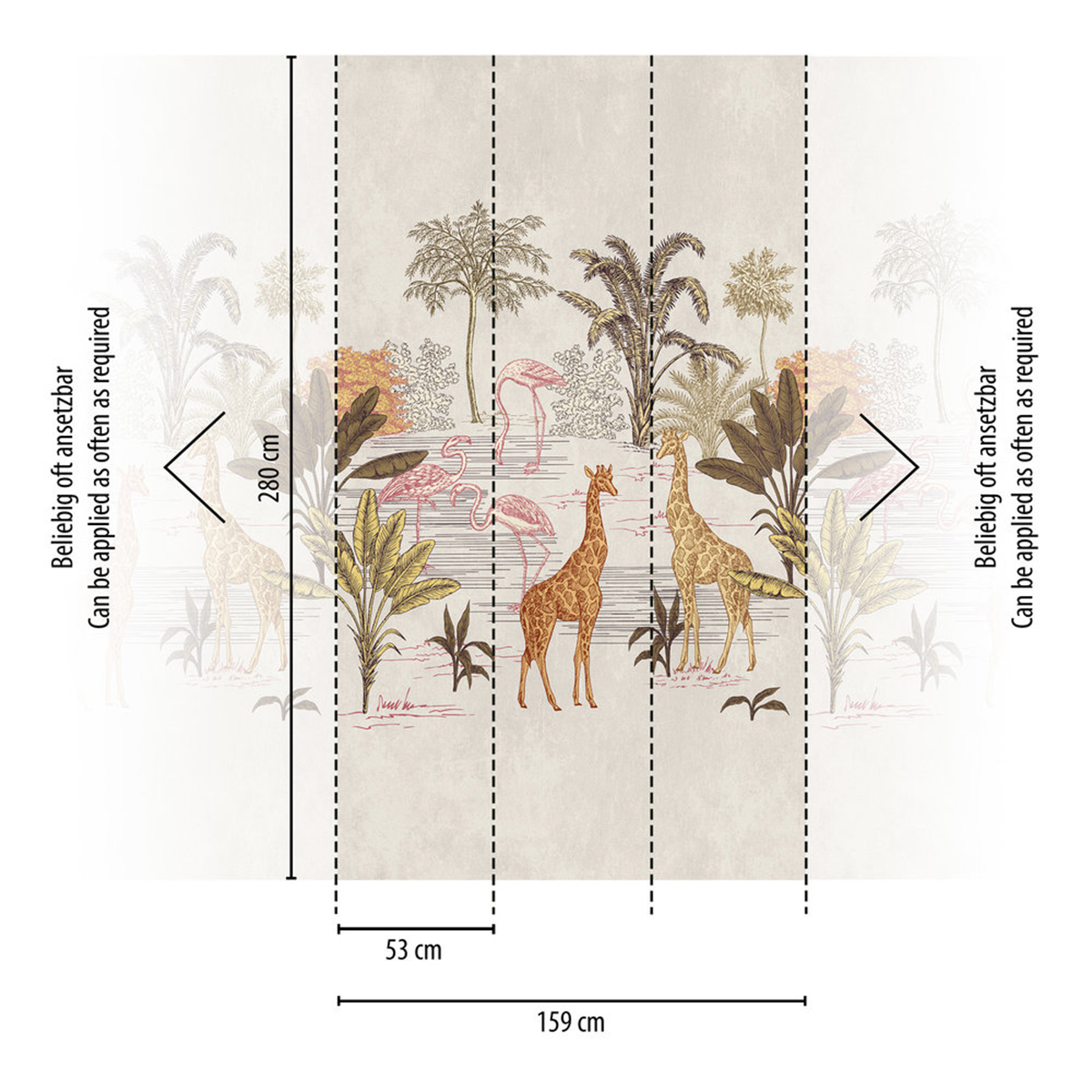 Papier peint panoramique Exotique Girafe - The Wall 3 d'A.S. Création AMB3 | Réf. AS-398751