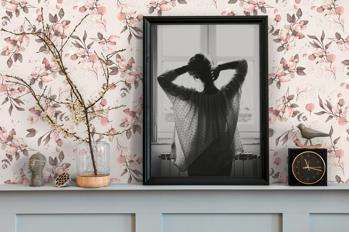 Papier peint Douce Nature rose métallisé - Pure Elegance d'A.S. Création AMB3 | Réf. AS-397681