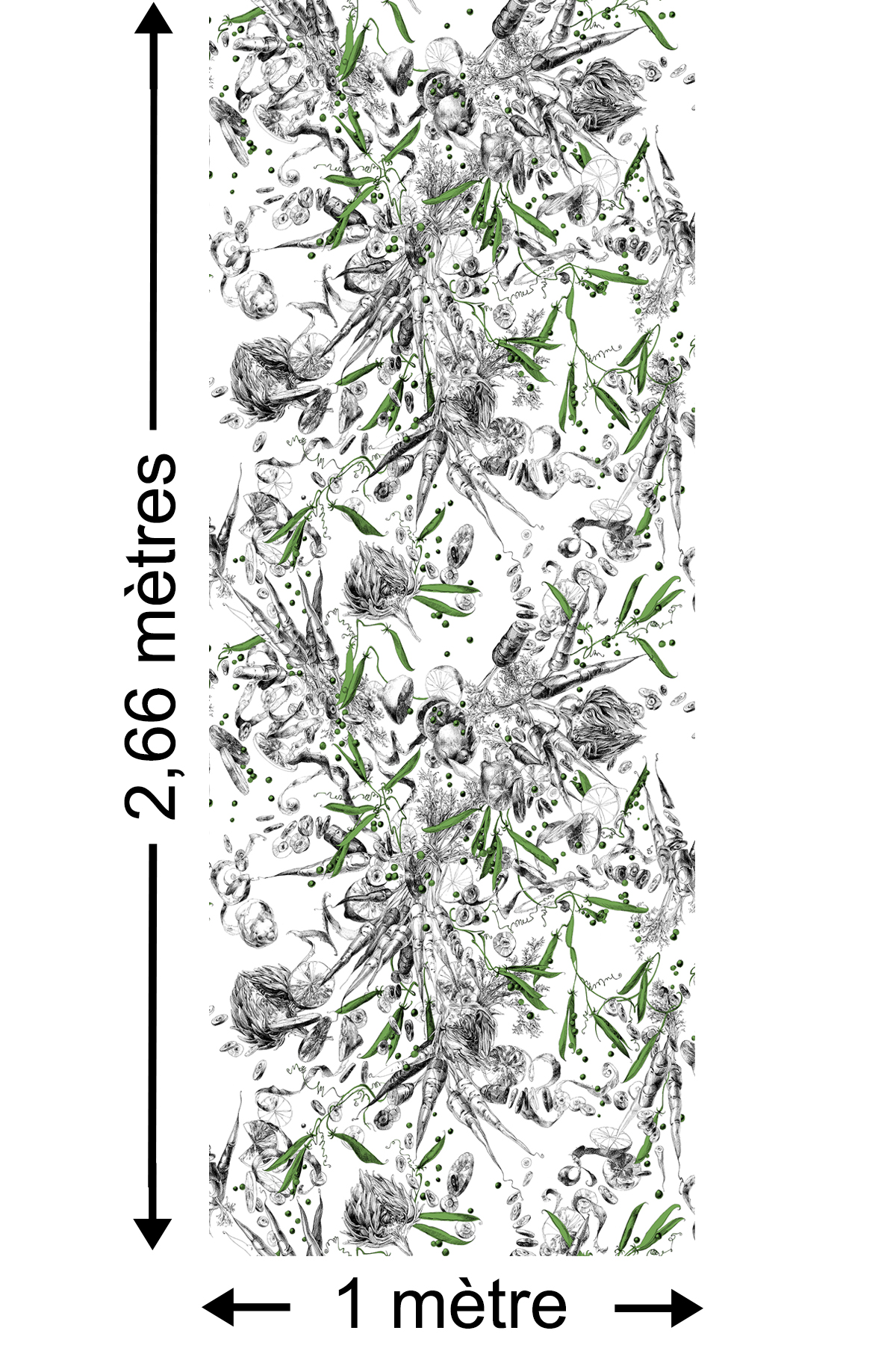 Papier peint Feu d'artifice de légumes petits pois - Collection Catherine Gran de Edmond Petit