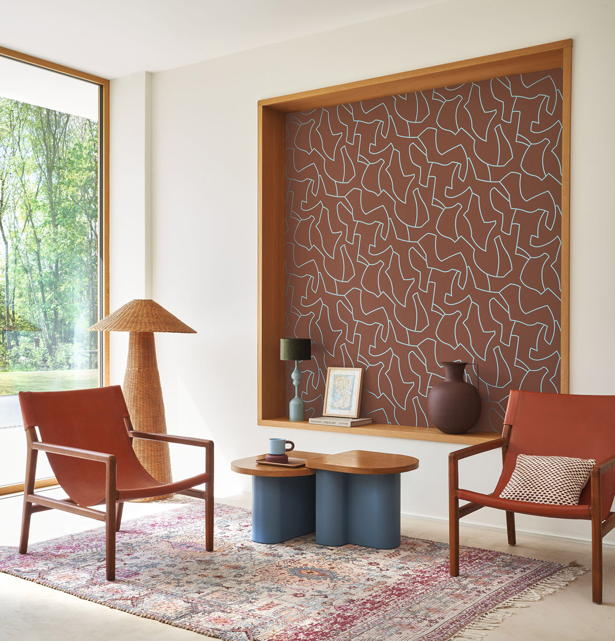 Papier peint Puzzle Maze bordeaux - Color Game de Casadéco | Réf. GAME200618606