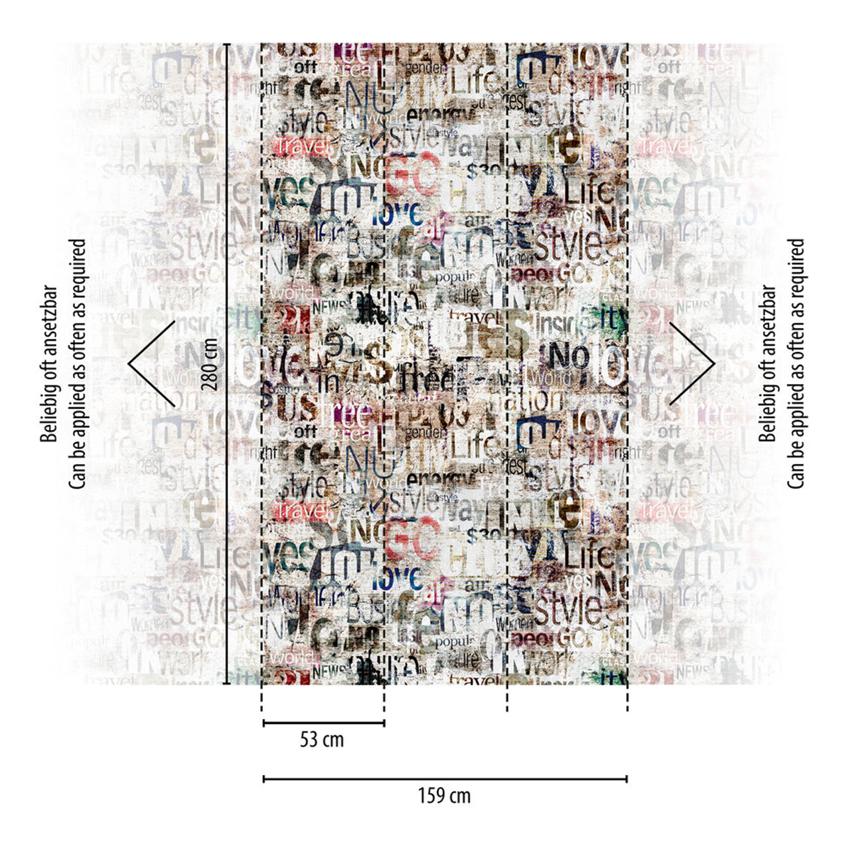 Papier peint panoramique Urbain Stylisé - The Wall 3 d'A.S. Création AMB3 | Réf. AS-398481