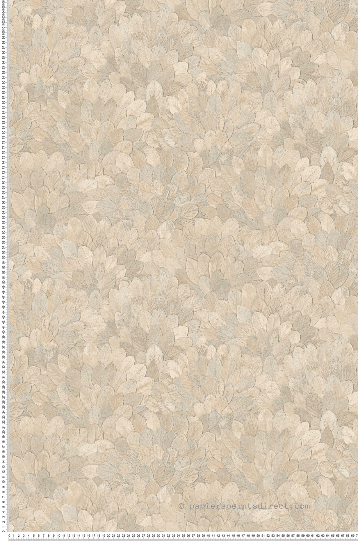 Papier peint Feuille Feijoa grège - Modernismo de Casamance | Réf. CAS-76841018