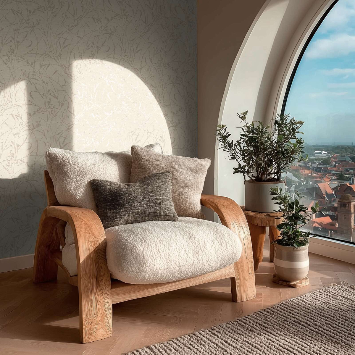 Papier peint Botanique Feuillage beige irisé - Vibes & Styles d'A.S. Création AMB3| Réf. AS-790042