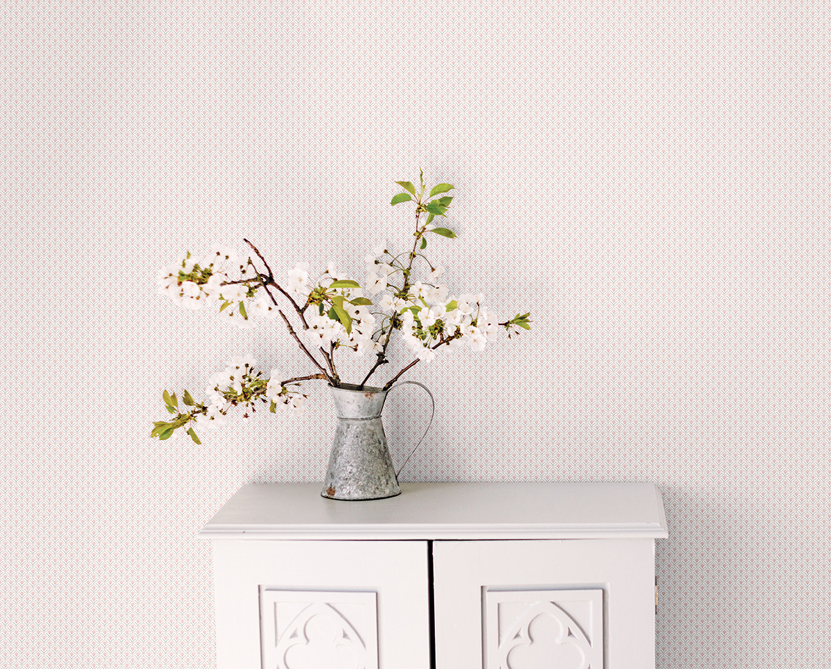 Papier peint Art Déco Plumetis rose gris - Jardin Secret de Lutèce | Réf. LTC-G78515