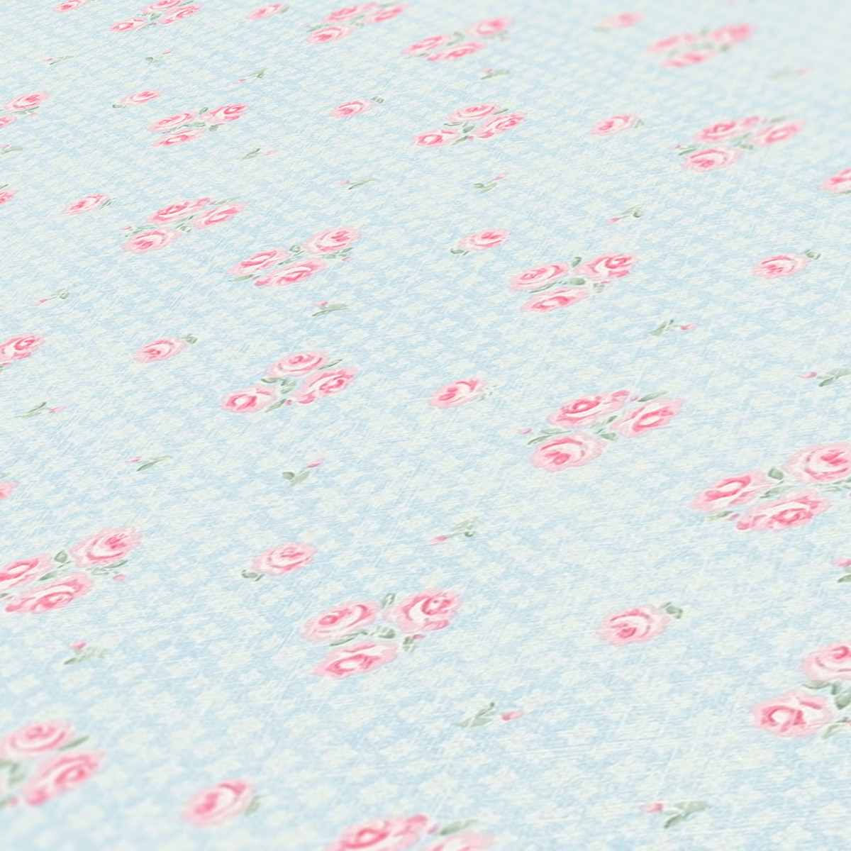 Papier peint Vintage Small Bouquet bleu rose - Maison Charme d'A.S. Création ZOOM | Réf. AS-390671