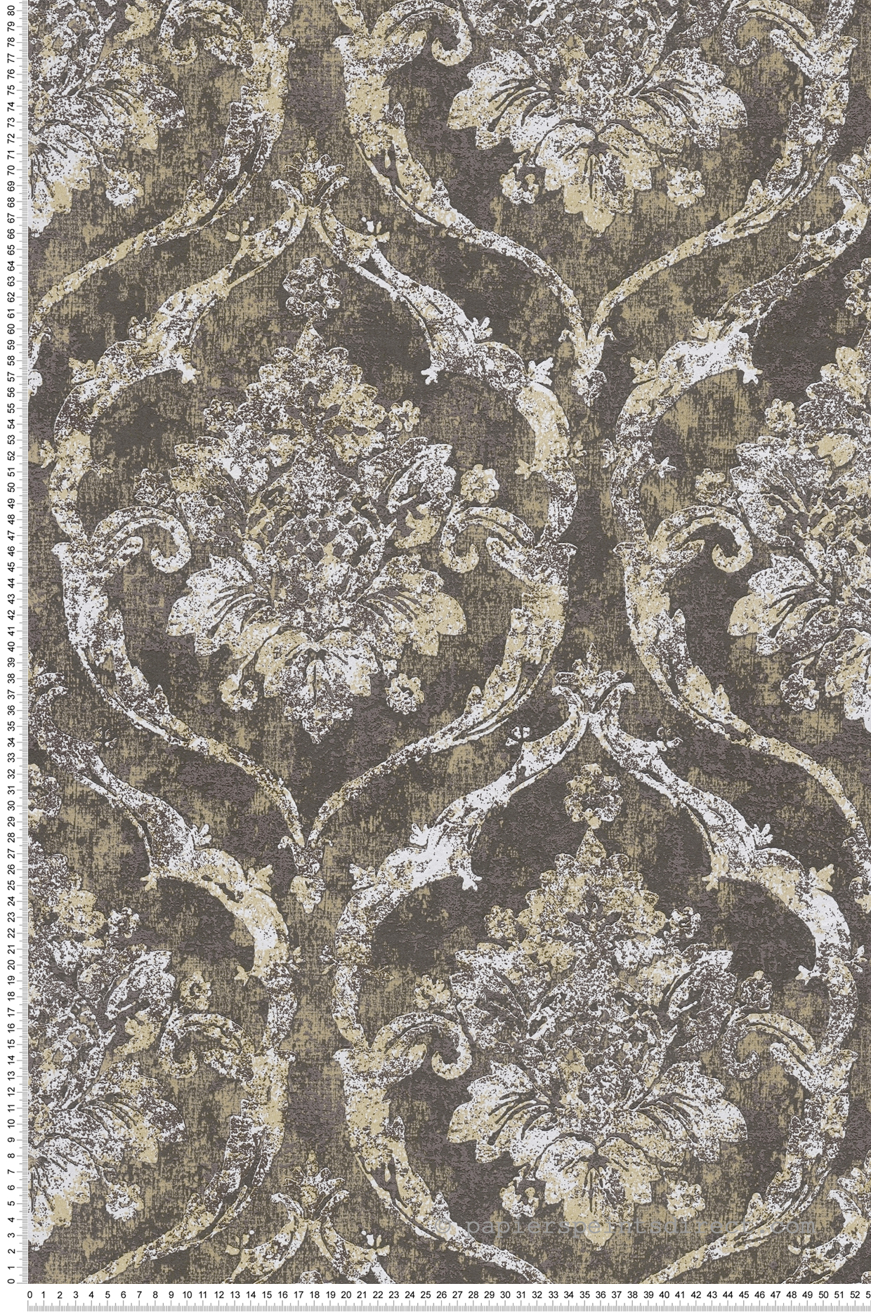 Papier peint Damassé Classique marron doré - Vibes & Styles d'A.S. Création | Réf. AS-790194