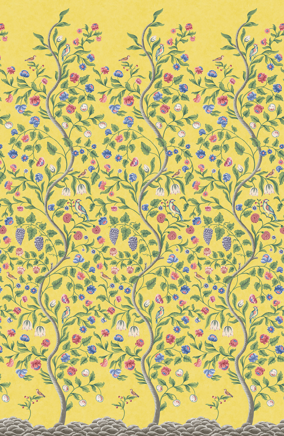 Papier peint panoramique arbre Mandalay Pollen - National Trust Papers 2 de Little Greene | Réf. 0260MDPOLLE