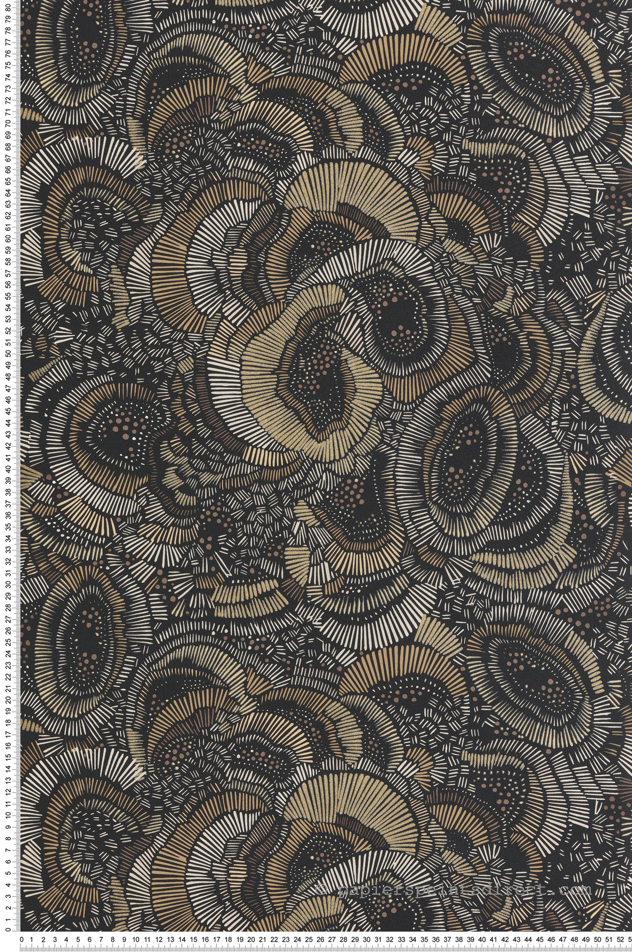 Papier peint Marin Coquillage noir doré - Dolce Vita de Lutèce | Réf. LTC-11230509